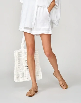 SUNDEK GOLDENWAVE ELASTIC WAIST SHORTS-WHITE