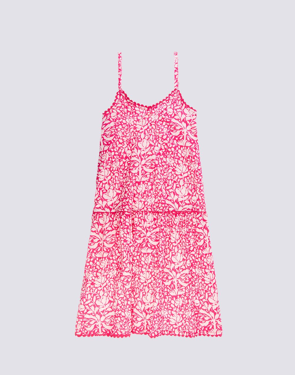 Long Dress With Piping And Adjustable Straps
