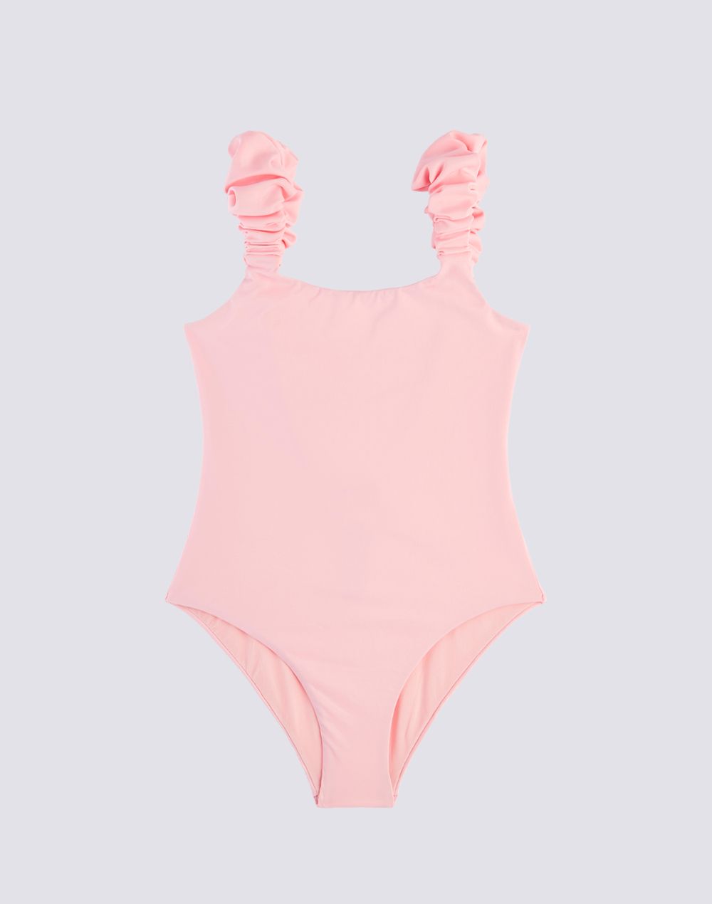 Mini One-Piece Swimsuit With Ruffles