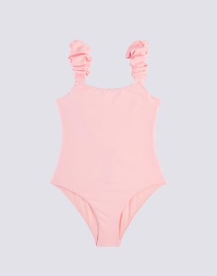 Mini One-Piece Swimsuit With Ruffles