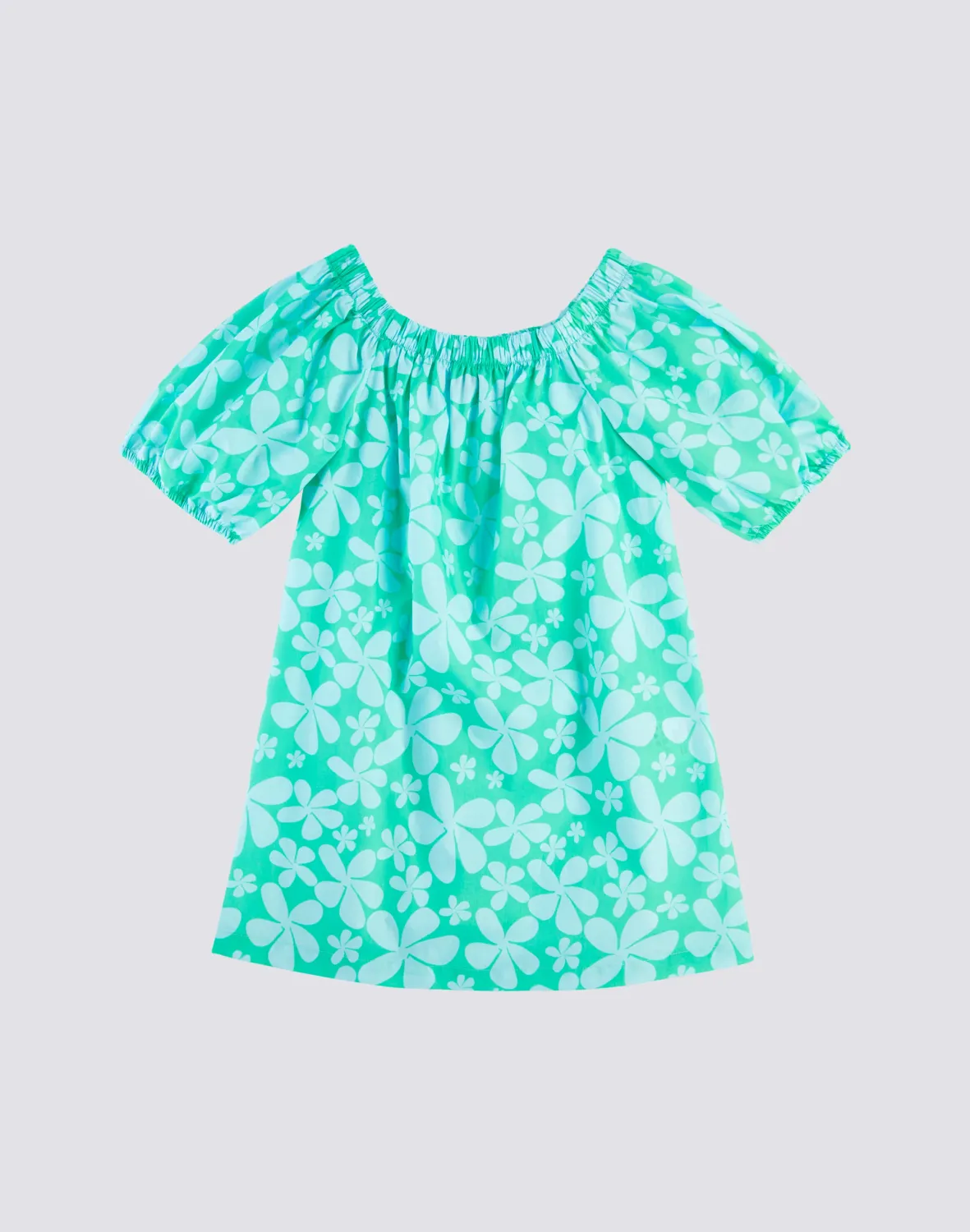 Off Shoulder Dress With Rolling Flower Print
