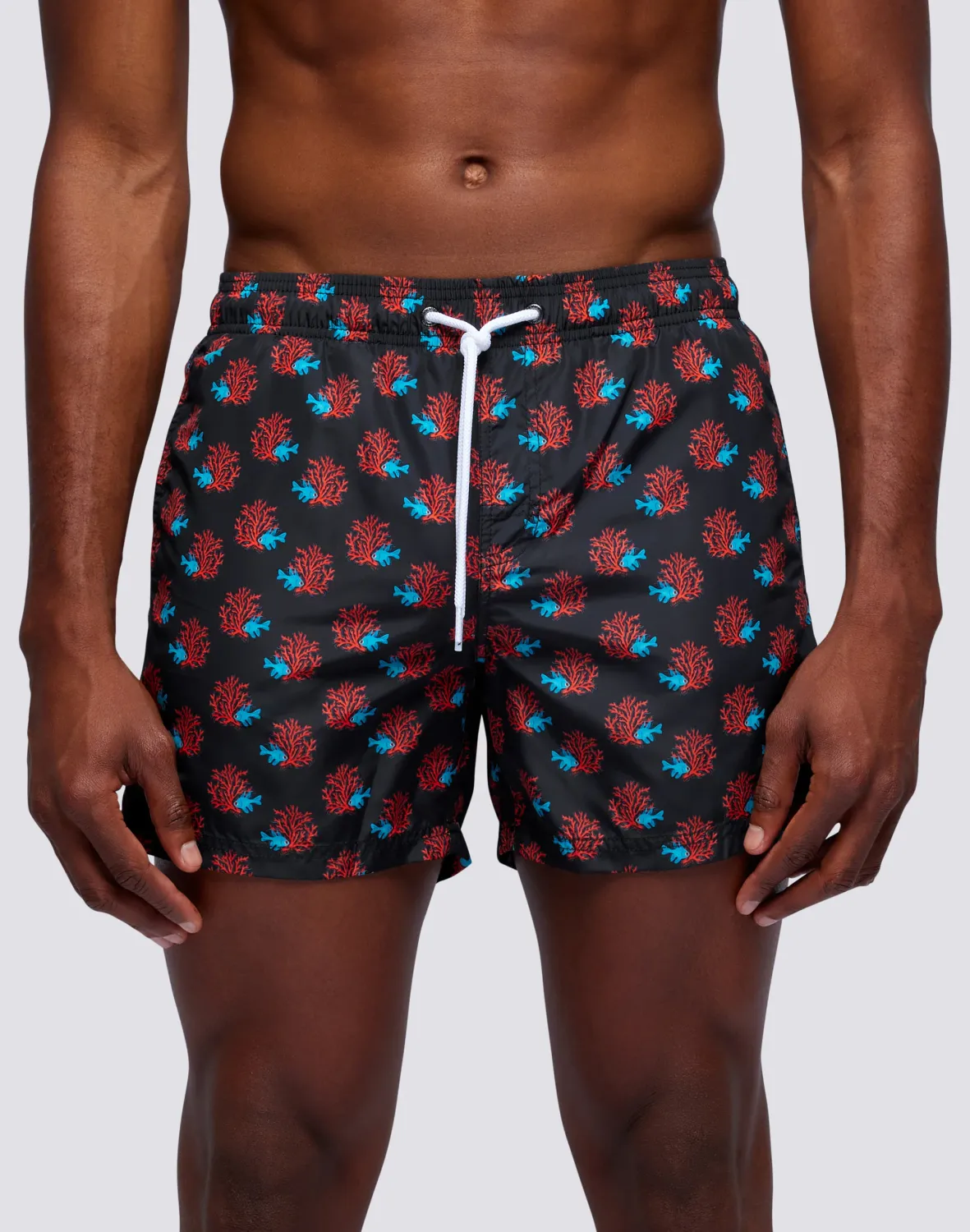 Sundek Seabed Microprint Elasticated Waist Short Swimshorts Black