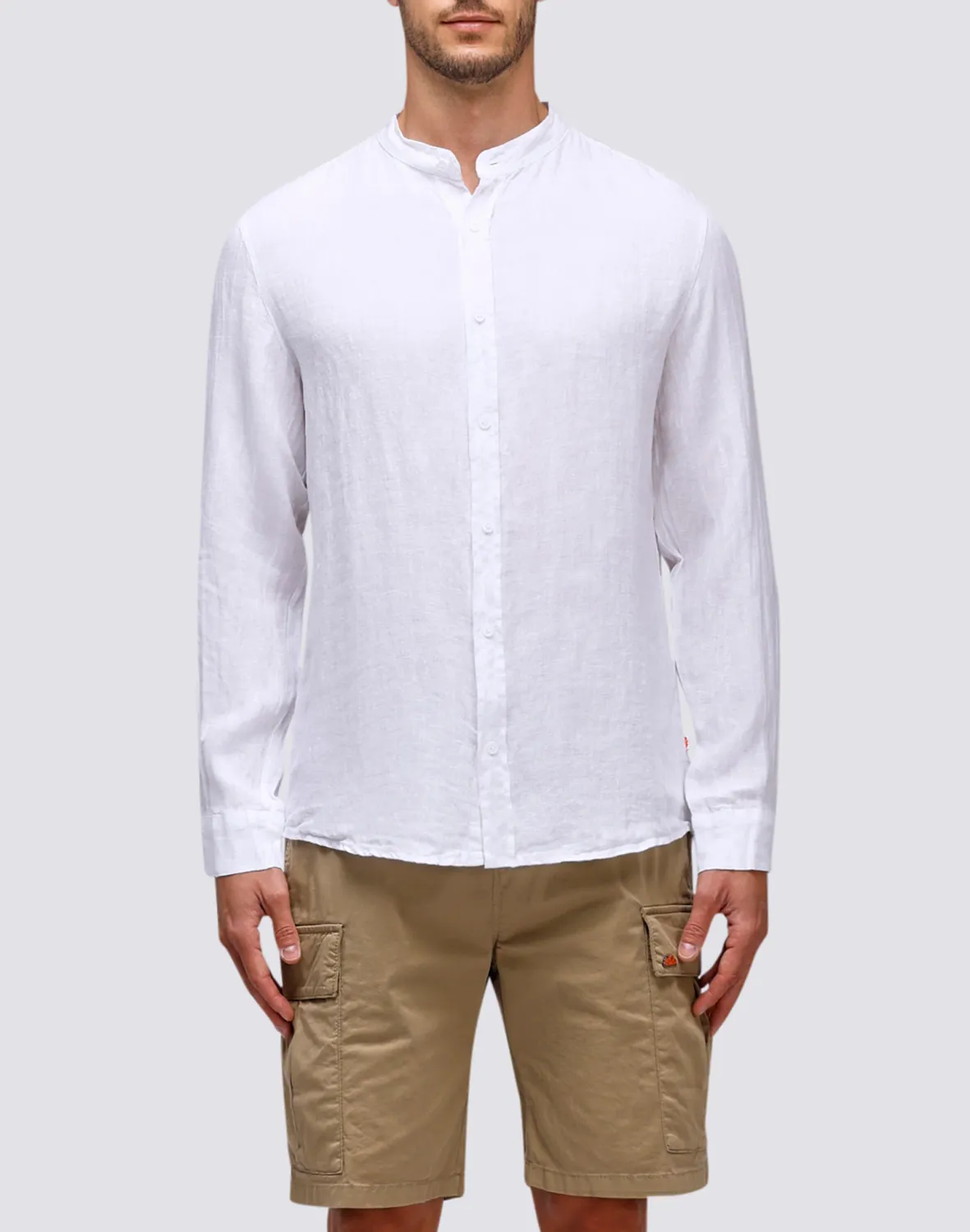 Sundek Linen Shirt With Mandar Collar