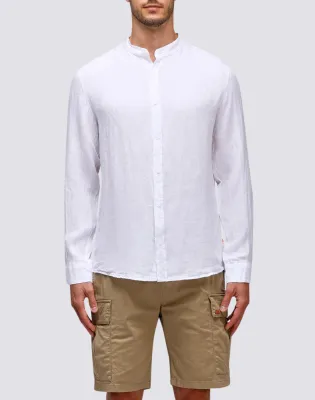 Sundek Linen Shirt With Mandar Collar