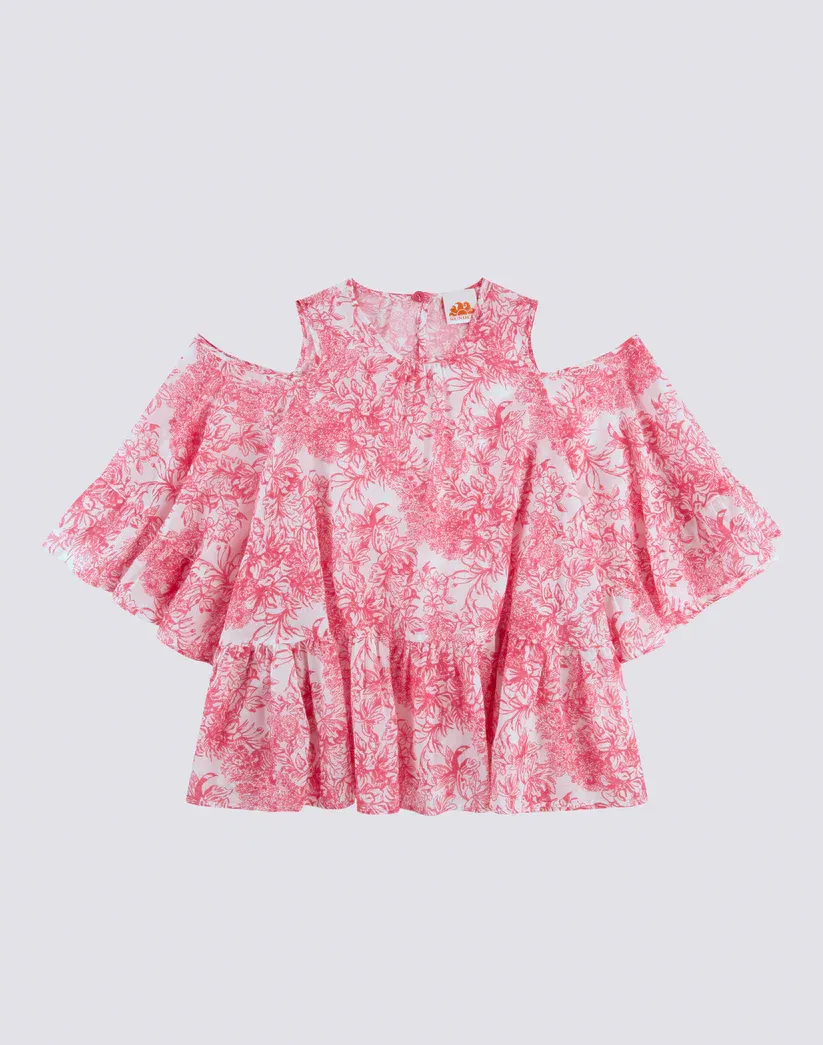 Sundek Girls Pitaya Short Dress with Fleur de Joie Print