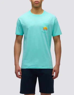 Sundek Men Fresh New Herbert Crew Neck T-Shirt with Maxi-Logo