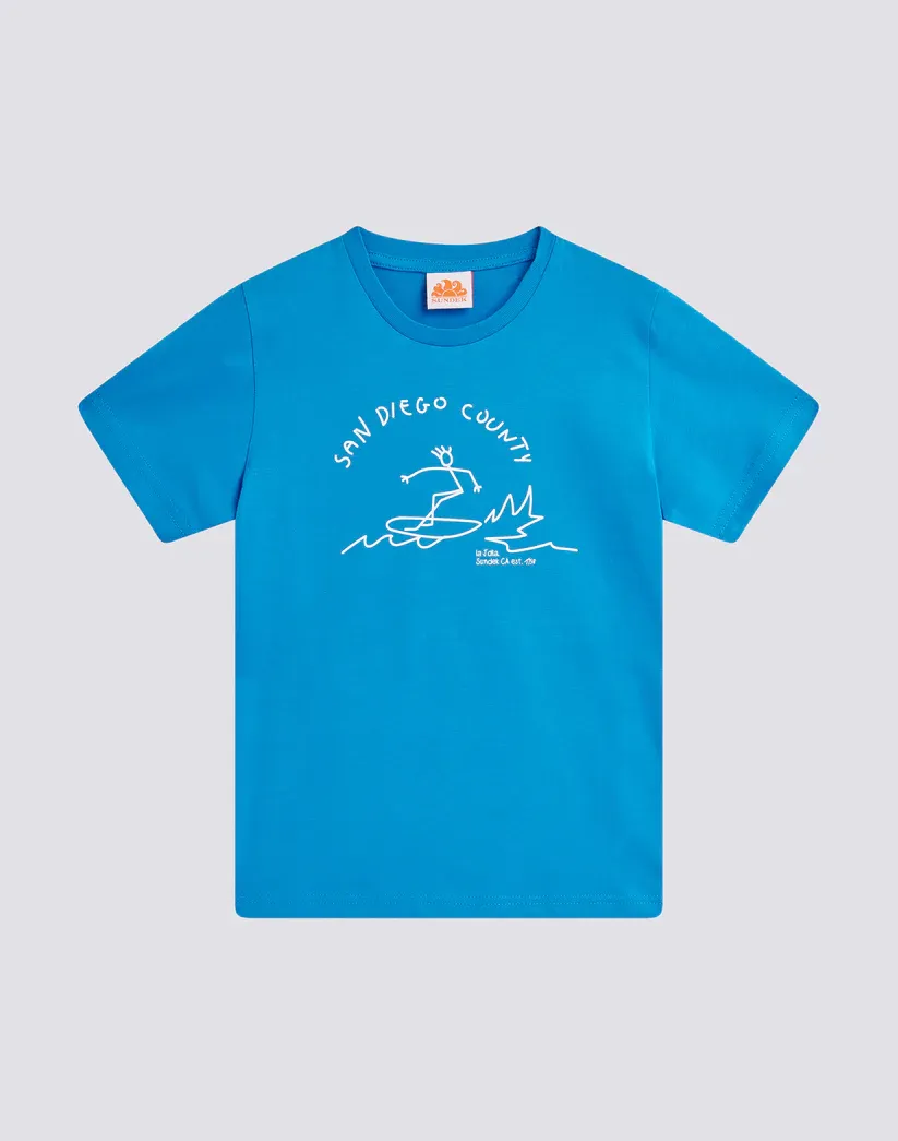 Sundek Boys Twitter T-Shirt with San Diego County Print