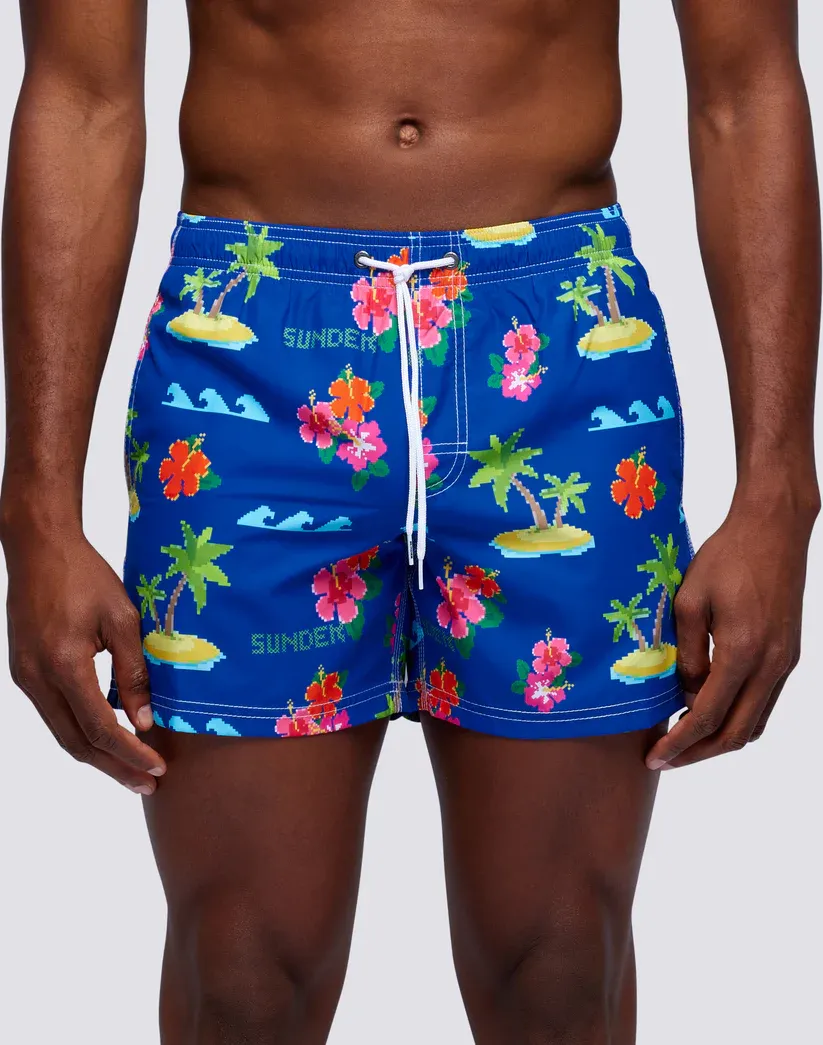Sundek Men Wim Shorts Print Hibixel Repreve