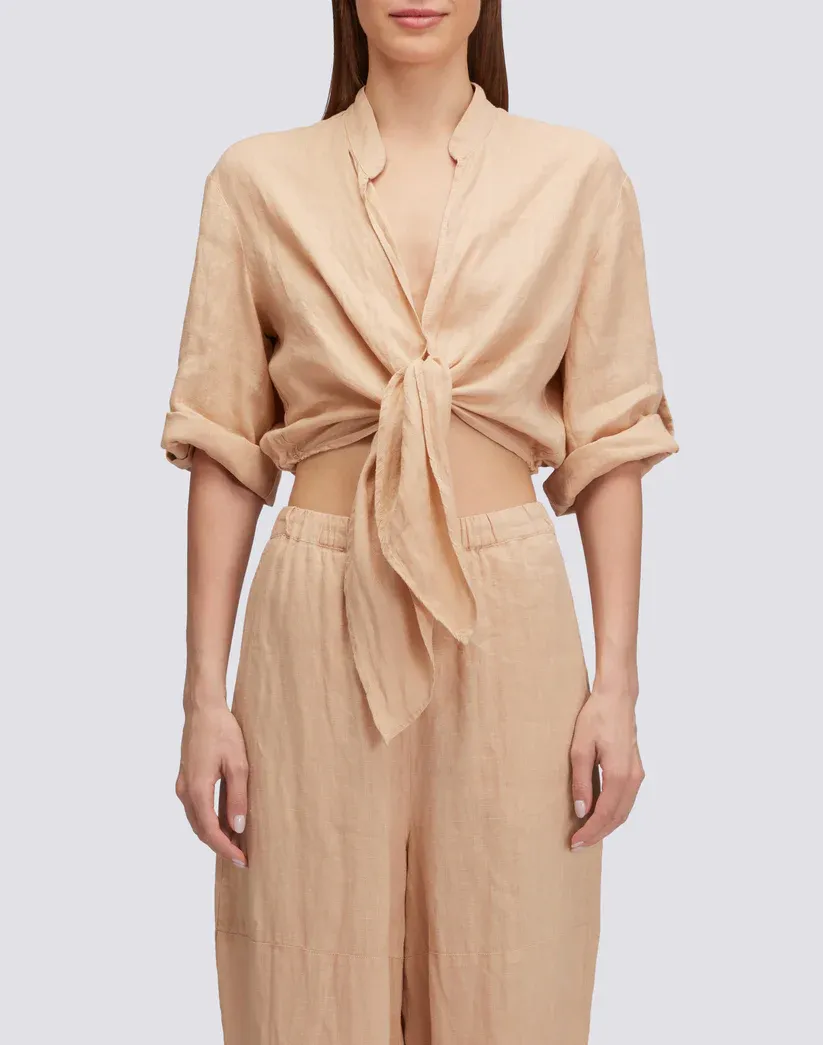 Sundek Women Durian Cropped Linen Shirt