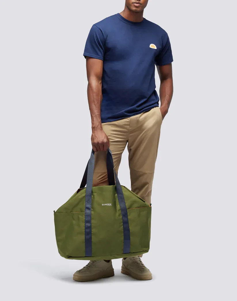 Sundek Dark Green Military Tote Bag with Contrast Details
