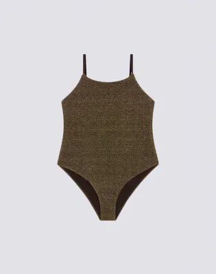 Sundek Girls Bronze One-Piece Swimsuit in Lurex