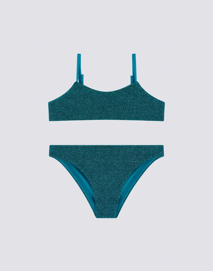 Sundek Girls Bilberry Bikini with Bandeau Top and Fixed Bottom