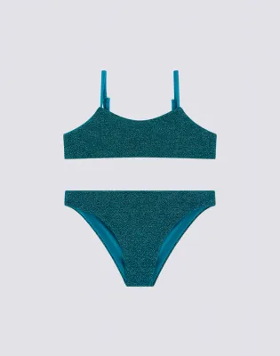 Sundek Girls Bilberry Bikini with Bandeau Top and Fixed Bottom