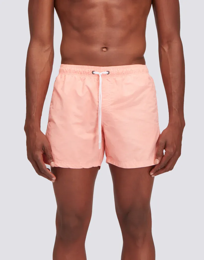 Sundek Men Salmon Swimshorts Elastic Waist Iconic Taffeta Goldenwave