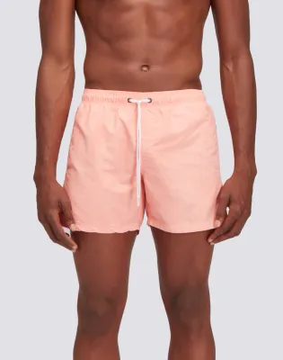 Sundek Men Salmon Swimshorts Elastic Waist Iconic Taffeta Goldenwave