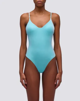 Sundek Women Blue Java Ruth Velvet One-Piece Swimsuit