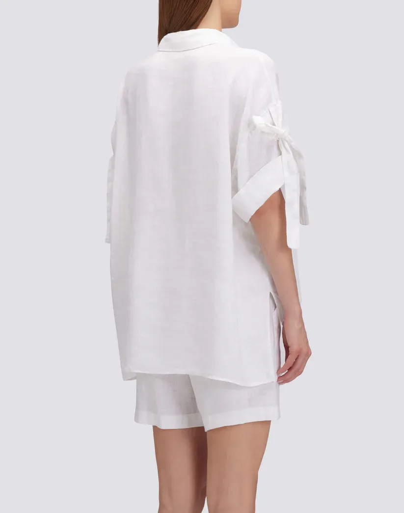 Sundek Women White Garment-Dyed Linen Shirt
