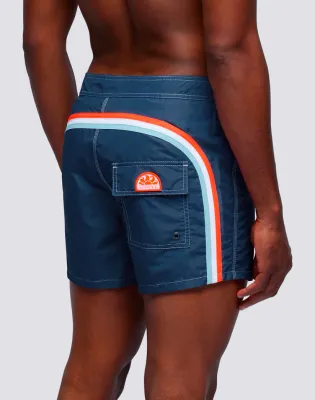 Sundek Men Navy Iconic Swimshorts Taffeta Fixed Waist Swimshorts