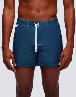 Sundek Men Navy Iconic Swimshorts Taffeta Fixed Waist Swimshorts