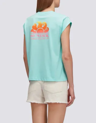 Sundek Women Blue Java T-Shirt with Degradé Print
