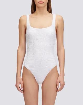 Sundek Women White Miller - Jacquard Zebra Print One-Piece Swimsuit