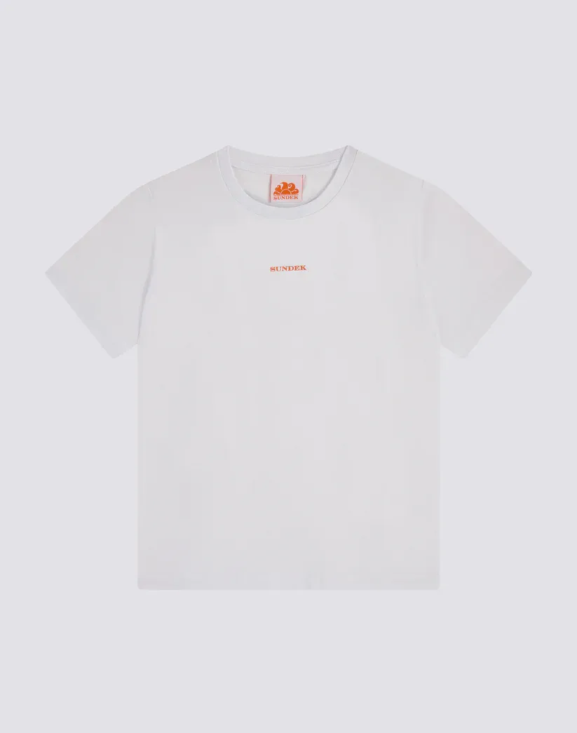 Sundek Boys White T-Shirt with Big Palm Print