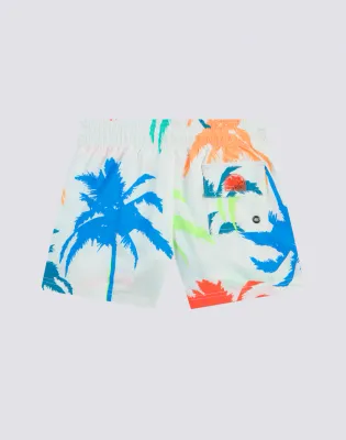 Sundek Boys White Swimshorts Short Elasticated Waist Multipalm