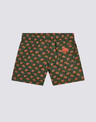 Sundek Boys Dino Short Swimshorts Elasticized Waist Orange Print Recycled Poly Logo