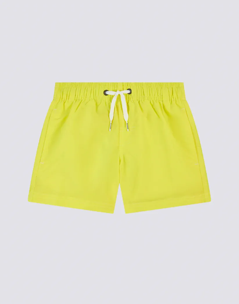 Sundek Boys Acid Yellow Swimshorts Short Elasticated Waist Iconic Taffeta