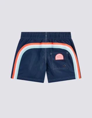 Sundek Boys Navy Swimshorts Short Elasticated Waist Iconic Taffeta