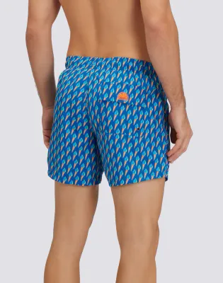 Sundek Men Cosmo Recycled Poly Short Swimshorts with Elastic Waist Sunice Print