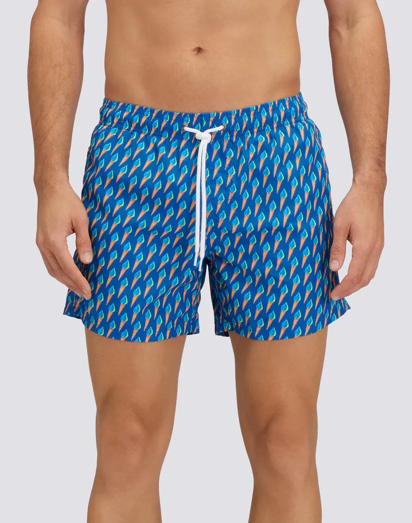 Sundek Men Cosmo Recycled Poly Short Swimshorts with Elastic Waist Sunice Print