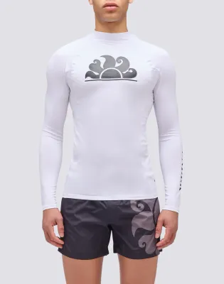 Sundek Men White Long Sleeve Rashguard