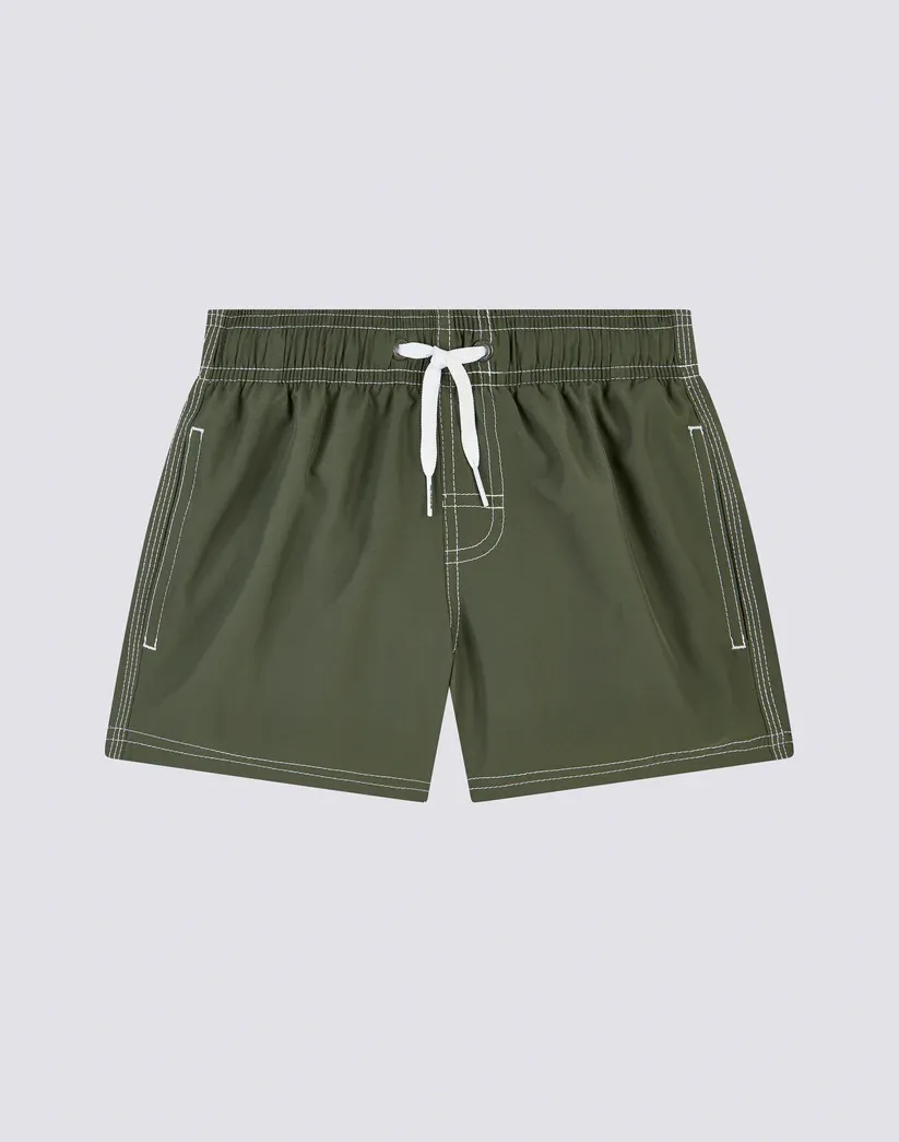 Sundek Boys Dark AR Green Repreve® Elasticated Waist Short Swimshorts