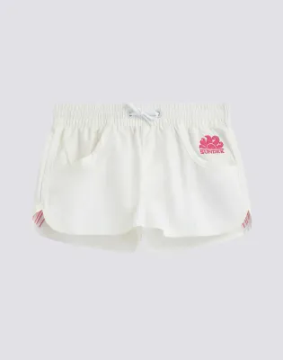 Sundek Girls White Margate Short Swim Shorts in Repreve® Fabric