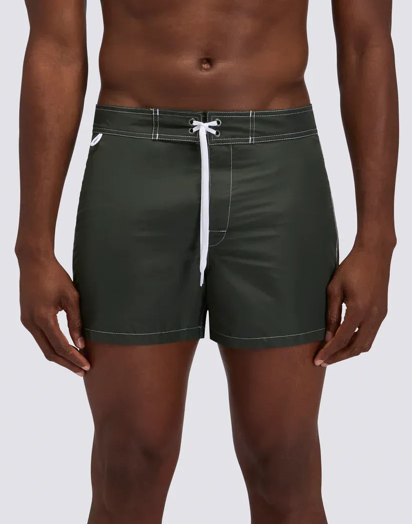 Sundek Men Pine Iconic Taffeta Fixed Waist Short Swimsuit