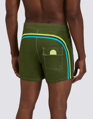 Sundek Men Dino Iconic Taffeta Fixed Waist Short Swimsuit