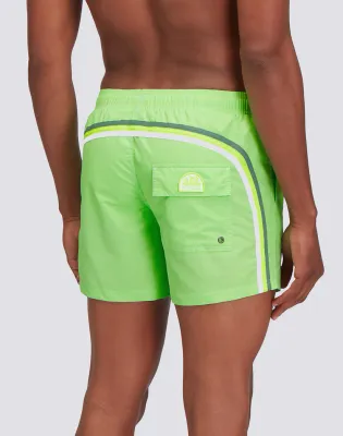 Sundek Men Gloomy Iconic Taffeta Short Swim Shorts with an Elasticated Waistband