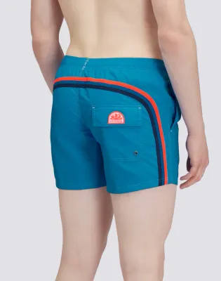 Sundek Men Oversea Iconic Taffeta Short Swim Shorts with an Elasticated Waistband
