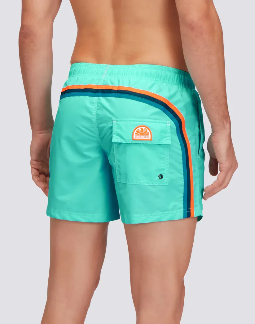 Sundek Men Marine Iconic Taffeta Short Swim Shorts with an Elasticated Waistband