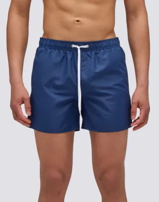 Sundek Men Navy Iconic Taffeta Elasticated Waist Short Swimming Shorts with Pocket