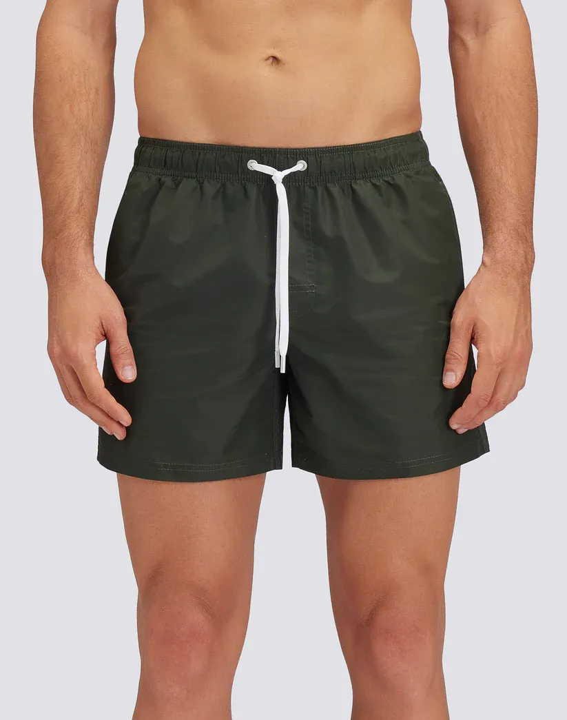 Sundek Men Pine Iconic Taffeta Elasticated Waist Short Swimming Shorts with Pocket