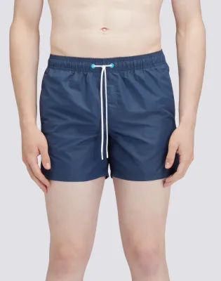 Sundek Men Navy Elasticated Waist Iconic Taffeta Rainbow 2 Colours Short Swimshorts