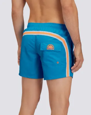 Sundek Men Oversea Elasticated Waist Iconic Taffeta Rainbow 2 Colours Short Swimshorts