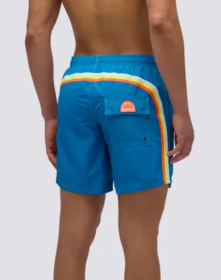 Sundek Men Alisei Iconic Taffeta Mid-Length Elastic Waist Swimsuit