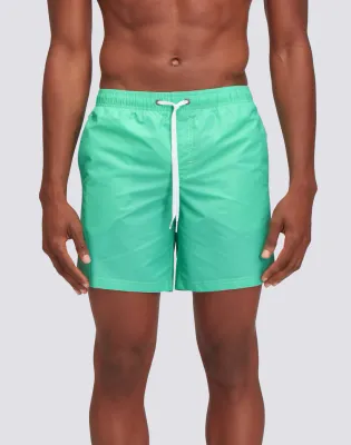 Sundek Men Atoll Iconic Taffeta Mid-Length Elastic Waist Swimsuit