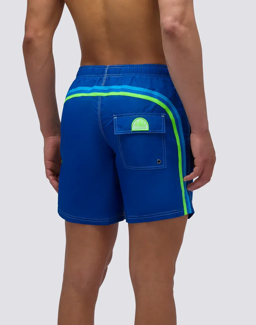 Sundek Men Cosmo Iconic Taffeta Mid-Length Elastic Waist Swimsuit