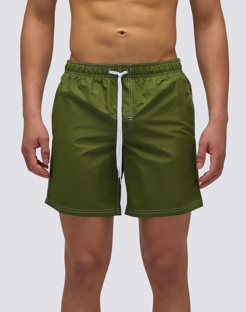 Sundek Men Dino Iconic Taffeta Mid-Length Elastic Waist Swimsuit