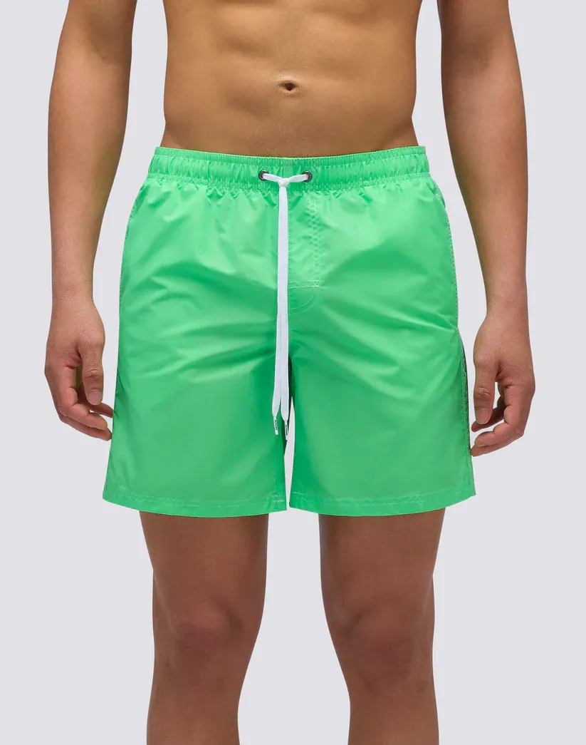 Sundek Men Gloomy Iconic Taffeta Mid-Length Elastic Waist Swimsuit