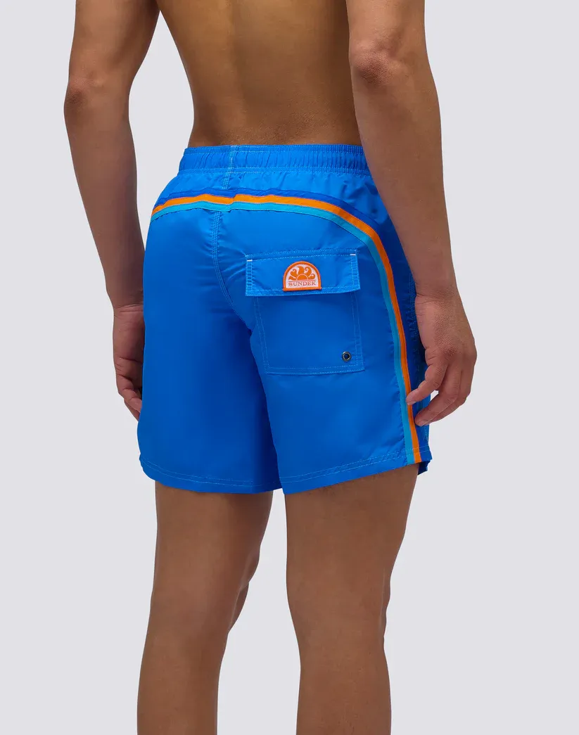 Sundek Men Twitter Iconic Taffeta Mid-Length Elastic Waist Swimsuit